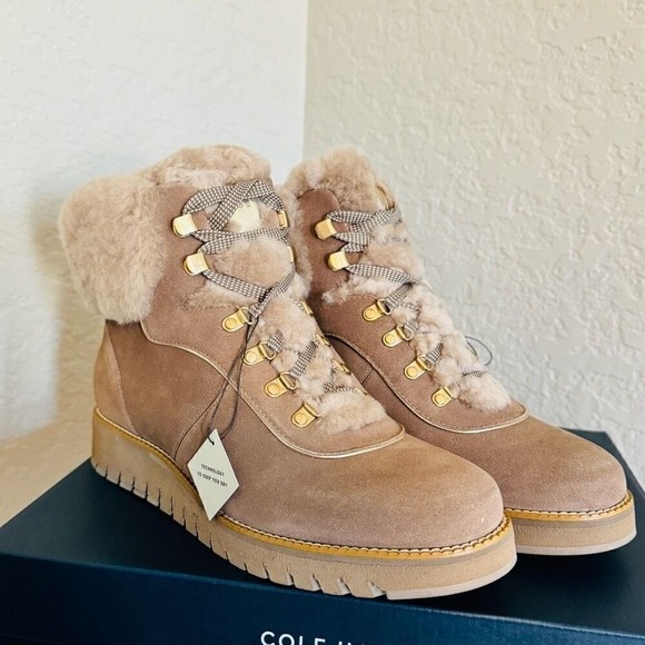 Cole Haan ZeroGrand Explore Upstate Waterproof Shearling Hiking Boot Size 10 NWT - Picture 1 of 14